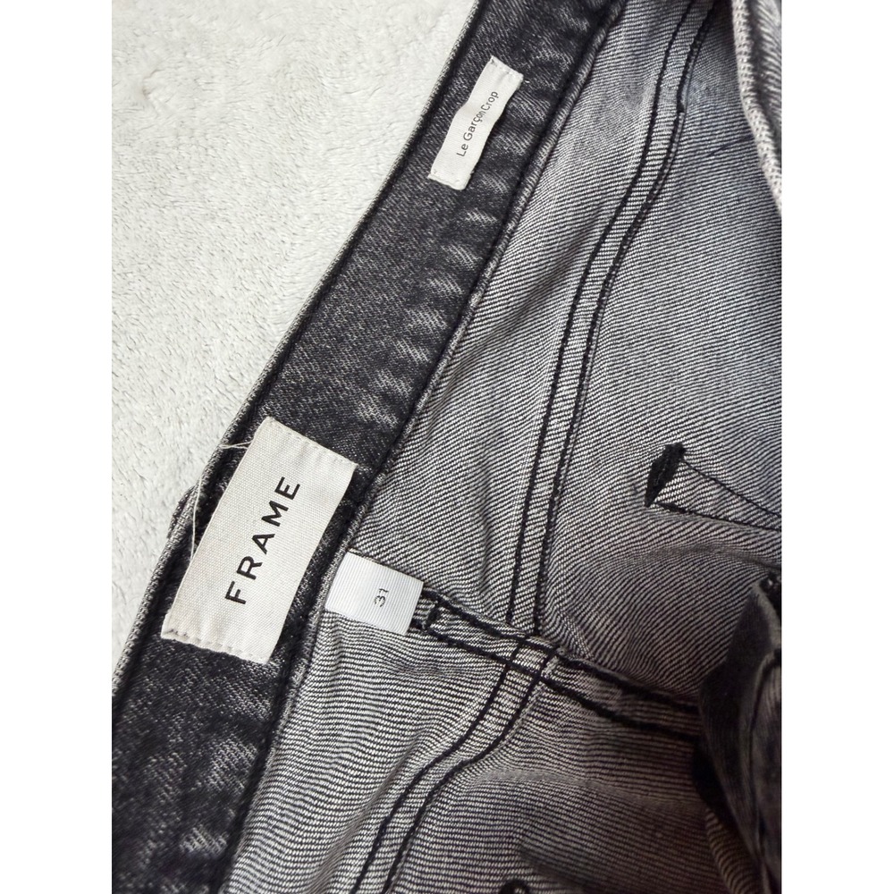 Frame Le Garcon Crop Jeans Laird Faded Black Slim Boyfriend LGJC830 Womens 31 - Picture 4 of 11
